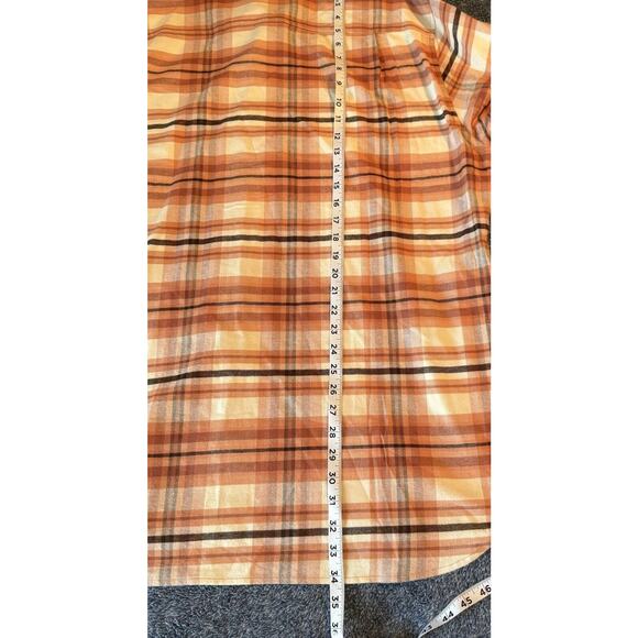 Duck Camp Flannel Shirt Mens 2XL Brown Plaid Button Up Hiking Camping Fishing - Picture 9 of 12